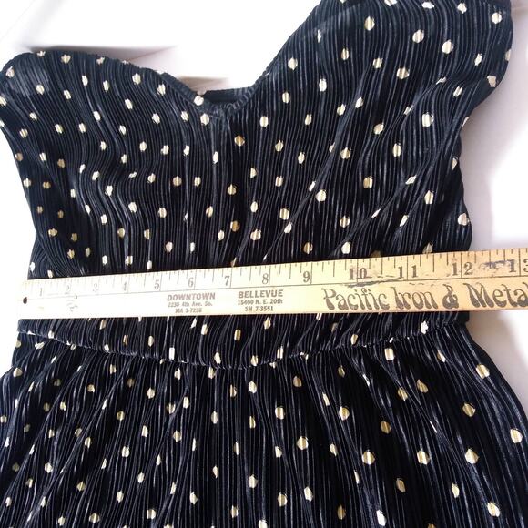 Topshop Size 4 Playsuit Jumpsuit Romper Shorts Plisse Polka Dot Black Spaghetti - Picture 8 of 8